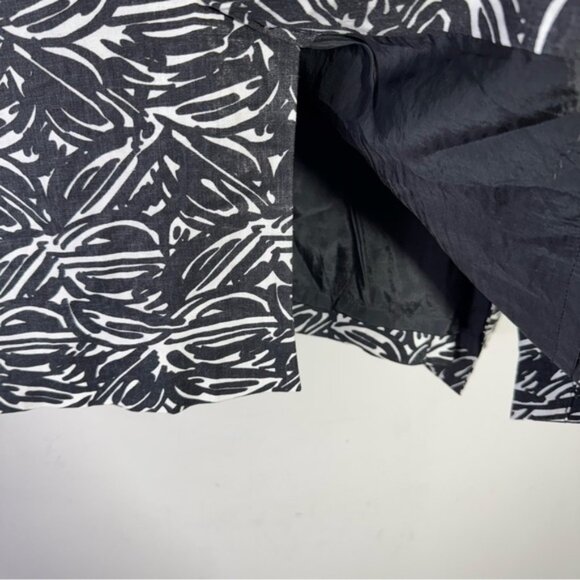 Lafayette 148 Black  White Linen Pencil Skirt Size 18 - Picture 7 of 11